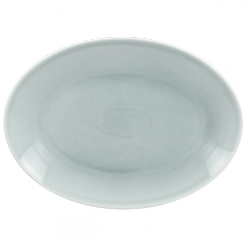 Plat ovale bleu porcelaine vitrifiée 26 cm Vintage Rak