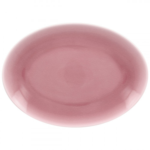 Plat ovale rose porcelaine vitrifiée 32 cm Vintage Rak