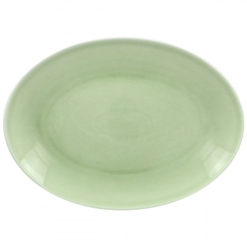 Plat ovale vert porcelaine vitrifiée 32 cm Vintage Rak