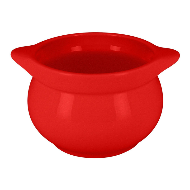 Soupière avec couvercle rond rouge porcelaine vitrifiée Ø 10,8 cm Chefs Fusion Rak