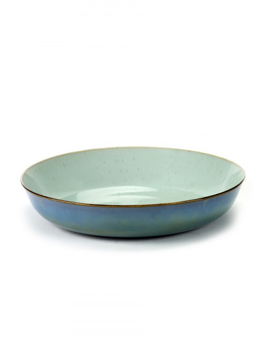 Assiette creuse rond bleu grès émaillé Ø 21 cm Smokey Serax