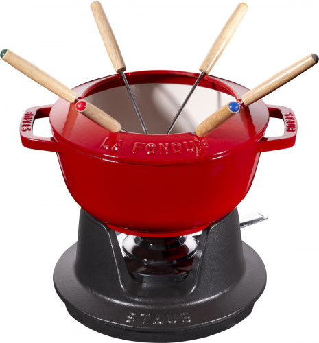 Service à fondue fonte d'acier Ø 18 cm 24,3x18,7x10 cm 1,65 L Staub