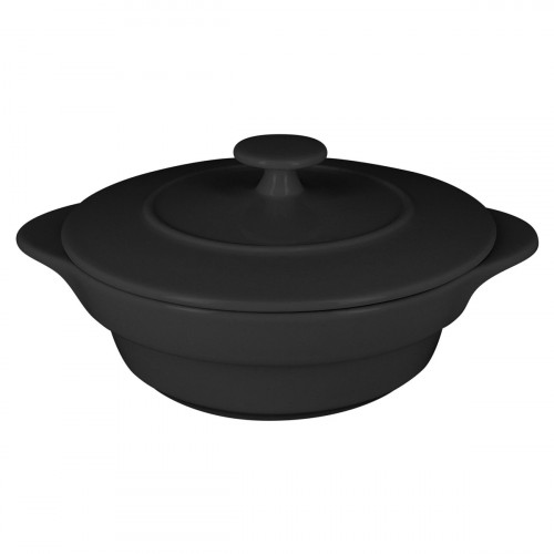 Cocotte rond noir porcelaine vitrifiée Ø 16 cm Chefs Fusion Rak
