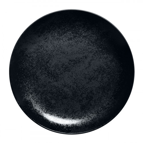 Assiette coupe plate rond noir porcelaine vitrifiée Ø 29,3 cm Karbon Rak