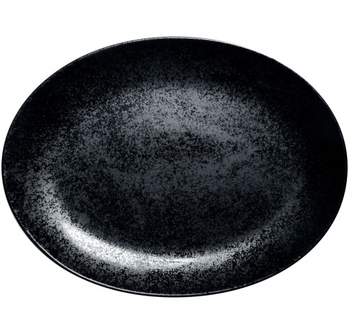 Plat ovale noir porcelaine vitrifiée 32 cm Karbon Rak