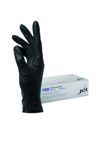 Gants nitrile non poudrés noir XL (100 pièces)