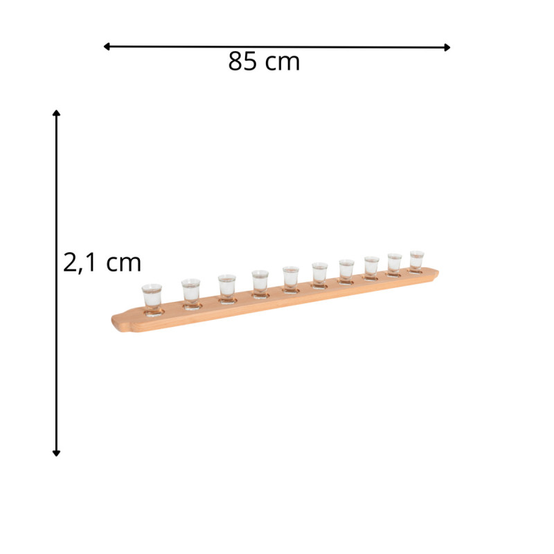 Planche à shooters rectangulaire hêtre 85 cm Berard