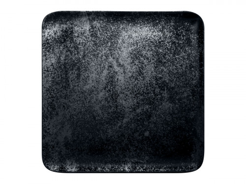 Assiette plate carré noir porcelaine vitrifiée 33x33 cm Karbon Rak