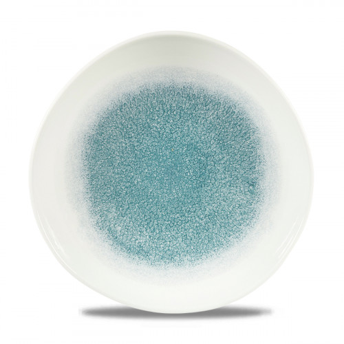 Assiette plate rond bleu porcelaine vitrifiée Ø 26,4 cm Raku Topaz Churchill