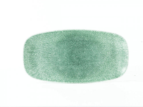 Assiette plate rectangulaire bleu porcelaine vitrifiée 29,8x15,3 cm Raku Topaz Churchill