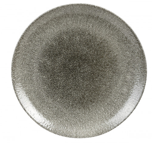 Plat rond noir porcelaine vitrifiée Ø 28,8 cm Raku Quartz Churchill