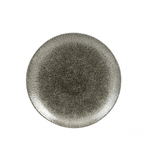 Plat rond noir porcelaine vitrifiée Ø 21,7 cm Raku Quartz Churchill