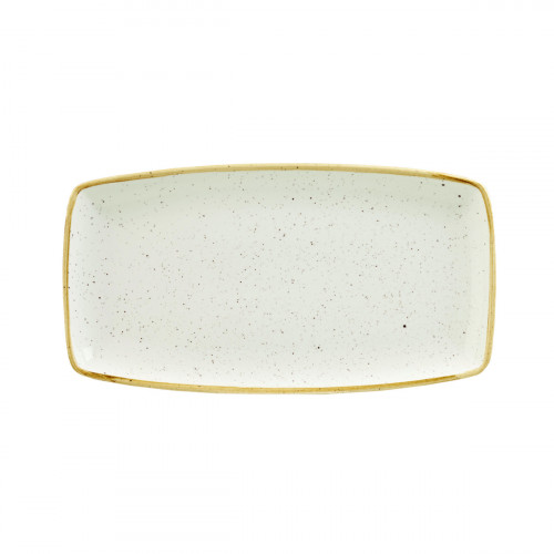 Assiette plate rectangulaire barley white porcelaine vitrifiée 29,5x15 cm Stonecast Barley Churchill
