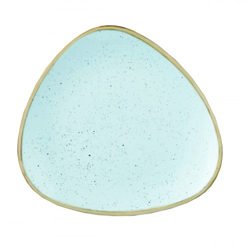 Assiette plate triangulaire bleu porcelaine vitrifiée 26,5x26,5 cm Stonecast Duck Egg Churchill