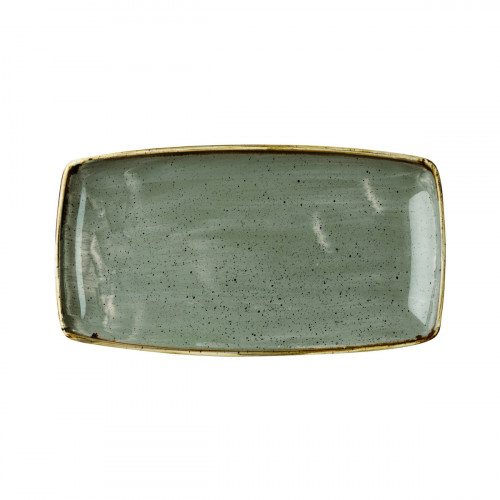 Assiette plate rectangulaire peppercorn porcelaine vitrifiée 29,5x15 cm Stonecast Grey Churchill