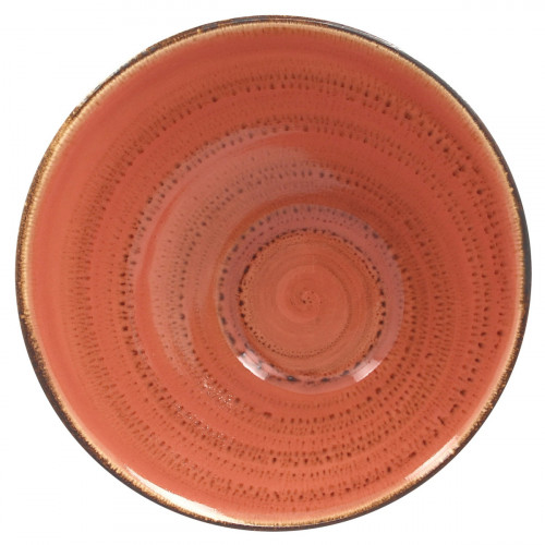 Saladier irrégulier orange porcelaine vitrifiée Ø 21,5 cm Twirl Rak