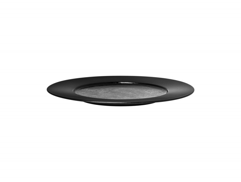 Assiette plate rond noir porcelaine vitrifiée Ø 30,7 cm Edge Rak