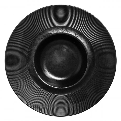 Assiette gourmet rond noir porcelaine vitrifiée Ø 25,6 cm Edge Rak