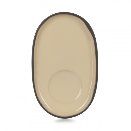 Sous-tasse à expresso ovale beige porcelaine culinaire 13,5 cm Caractère Revol