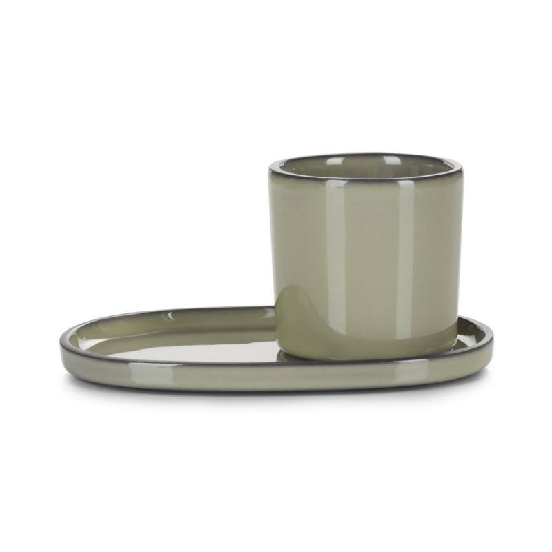 Gobelet expresso rond vert porcelaine culinaire 8 cl Ø 5,8 cm Caractère Revol