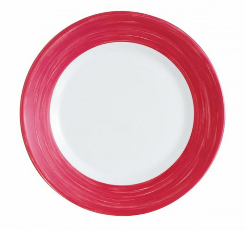 Assiette plate rond blanc verre opal Ø 25,4 cm Brush Arcoroc