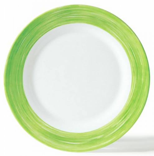 Assiette plate rond blanc verre opal Ø 25,4 cm Brush Arcoroc