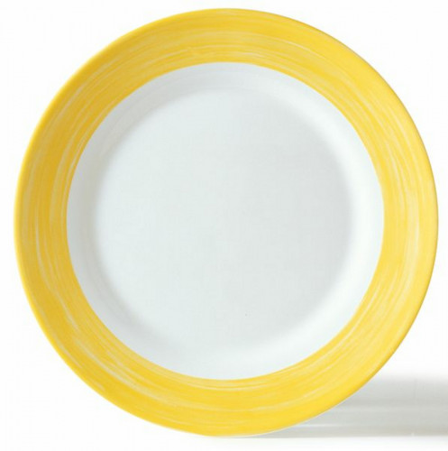 Assiette plate rond blanc verre opal Ø 25,4 cm Brush Arcoroc