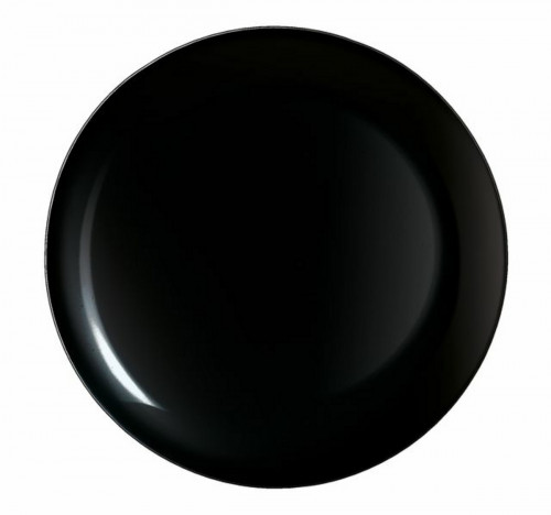 Assiette plate rond noir verre trempé Ø 25 cm Evolutions Arcoroc