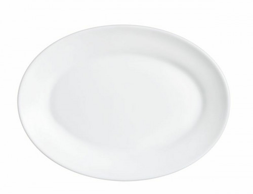 Assiette plate ovale blanc verre opal 29 cm Restaurant Arcoroc
