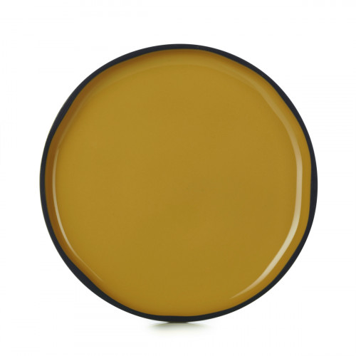 Assiette plate rond jaune porcelaine culinaire Ø 15 cm Caractère Revol