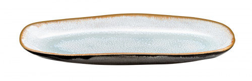 Plat ovale bleu grès émaillé 35,5 cm Shadow Medard De Noblat