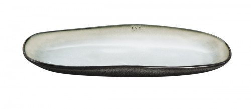 Plat ovale blanc grès émaillé 23 cm Shadow Medard De Noblat