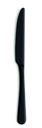 Couteau de table monobloc cranté noir 23,5 cm Austin Pvd Black Amefa