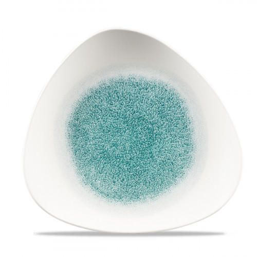 Assiette plate triangulaire Jade porcelaine vitrifiée 26,5x26,5 cm Raku Jade Churchill