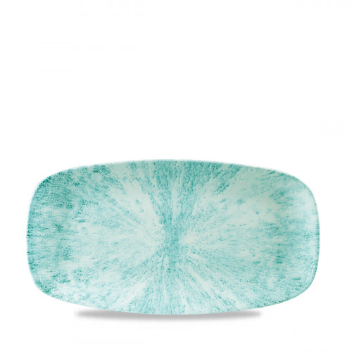 Assiette plate rectangulaire Aquamarine porcelaine vitrifiée 29,8x15,3 cm Stone Aquamarine Churchill