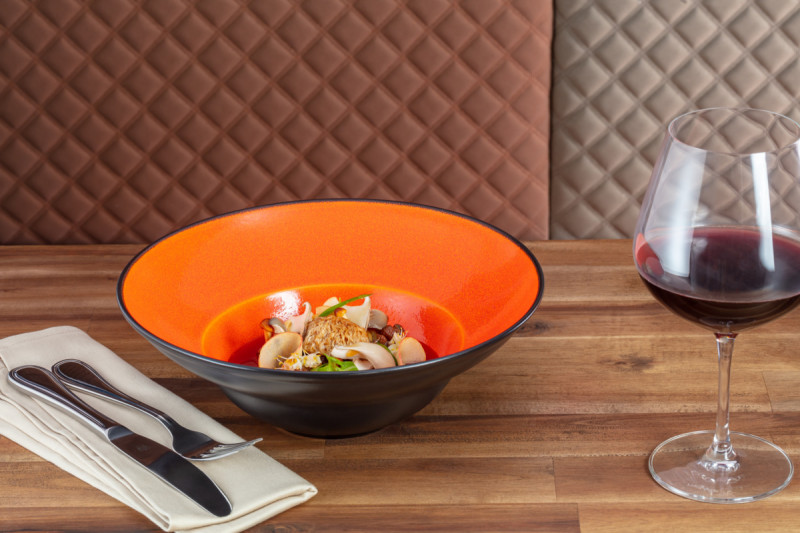 Assiette extra creuse rond orange porcelaine vitrifiée Ø 26,1 cm Fire Rak