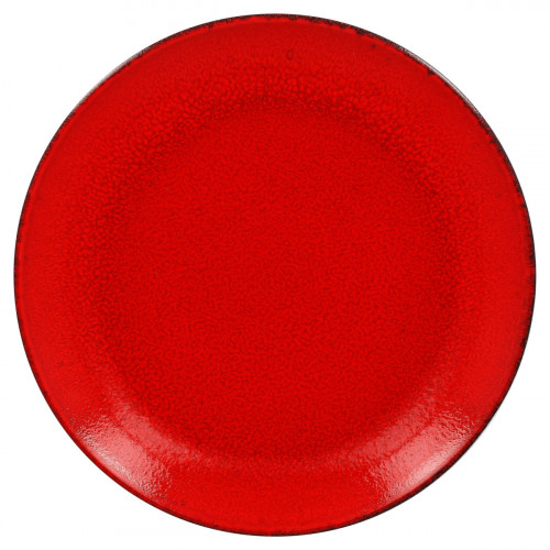 Assiette plate rond rouge porcelaine vitrifiée Ø 26,7 cm Fire Rak