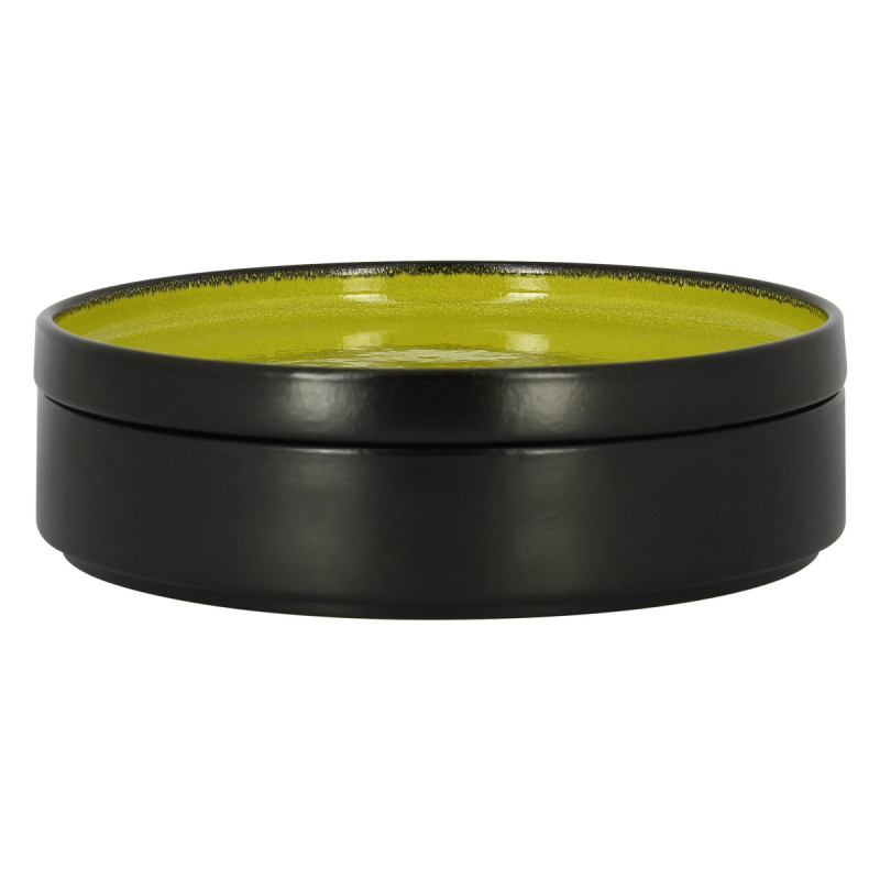 Assiette creuse rond vert porcelaine vitrifiée Ø 27 cm Fire Rak