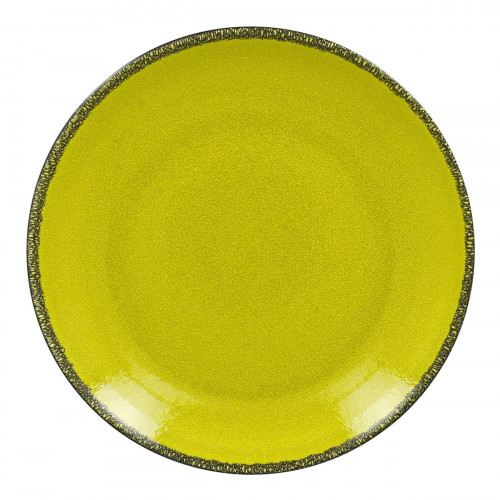 Assiette plate rond vert porcelaine vitrifiée Ø 17,9 cm Fire Rak