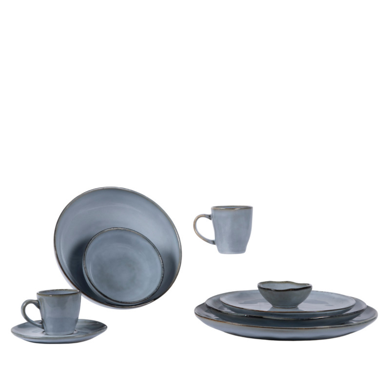 Coupelle organique rond bleu grès émaillé Ø 8,3 cm Sky Pro.mundi