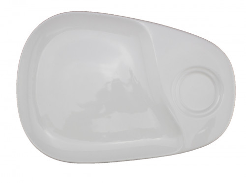 Sous-tasse à café gourmand ovale ivoire porcelaine 23 cm Pro.mundi