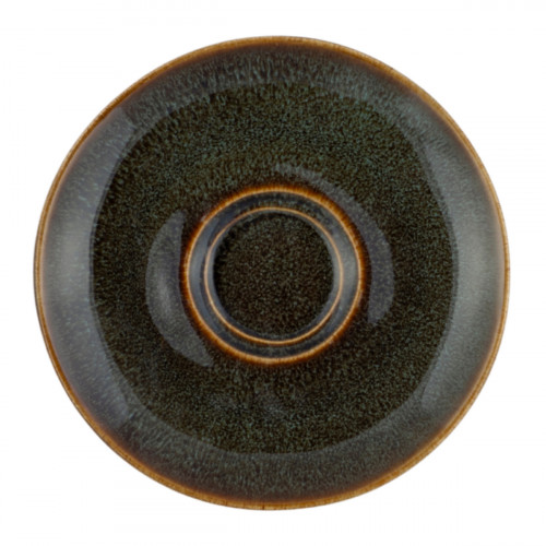 Sous tasse rond vert grès émaillé Ø 14 cm Sky Pro.mundi