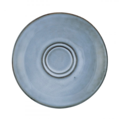 Sous tasse rond bleu grès émaillé Ø 14 cm Sky Pro.mundi