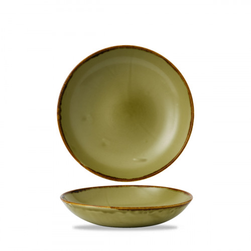 Assiette creuse rond vert porcelaine vitrifiée Ø 27,8 cm Harvest Dudson