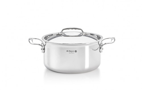 Faitout inox Sans revêtement Avec couvercle Ø 20 cm 11 cm 3,4 L Affinity De Buyer