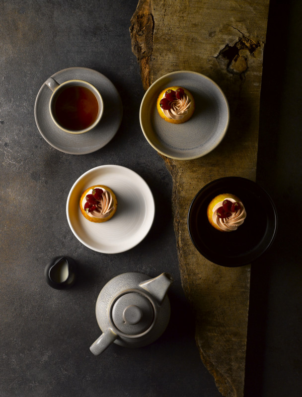 Assiette coupe plate rond gris porcelaine Ø 32 cm Evo Granite Dudson