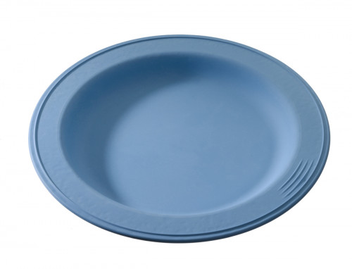Assiette rond bleu fibre végétale Ø 18 cm Lilitouch Saint Romain