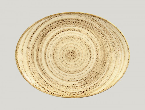Plat ovale beige porcelaine vitrifiée 36 cm Twirl Rak