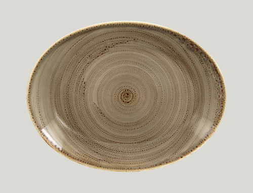 Plat ovale brun porcelaine vitrifiée 36 cm Twirl Rak