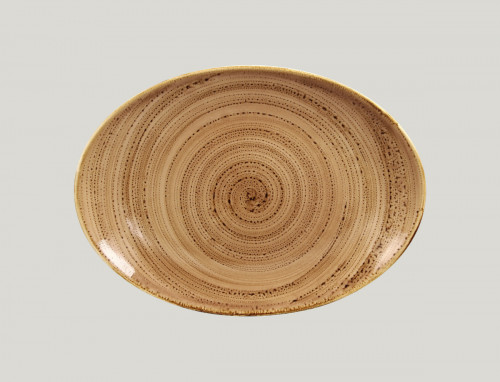Plat ovale marron porcelaine vitrifiée 32 cm Twirl Rak